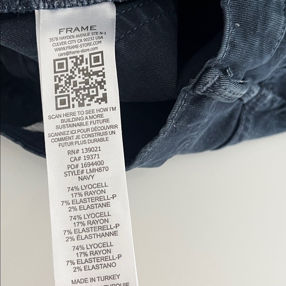 Frame l'homme slim brushed twill jeans in Navy - Picture 5 of 11